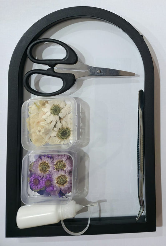 🌸 Pressed Flower DIY Box Purple & White